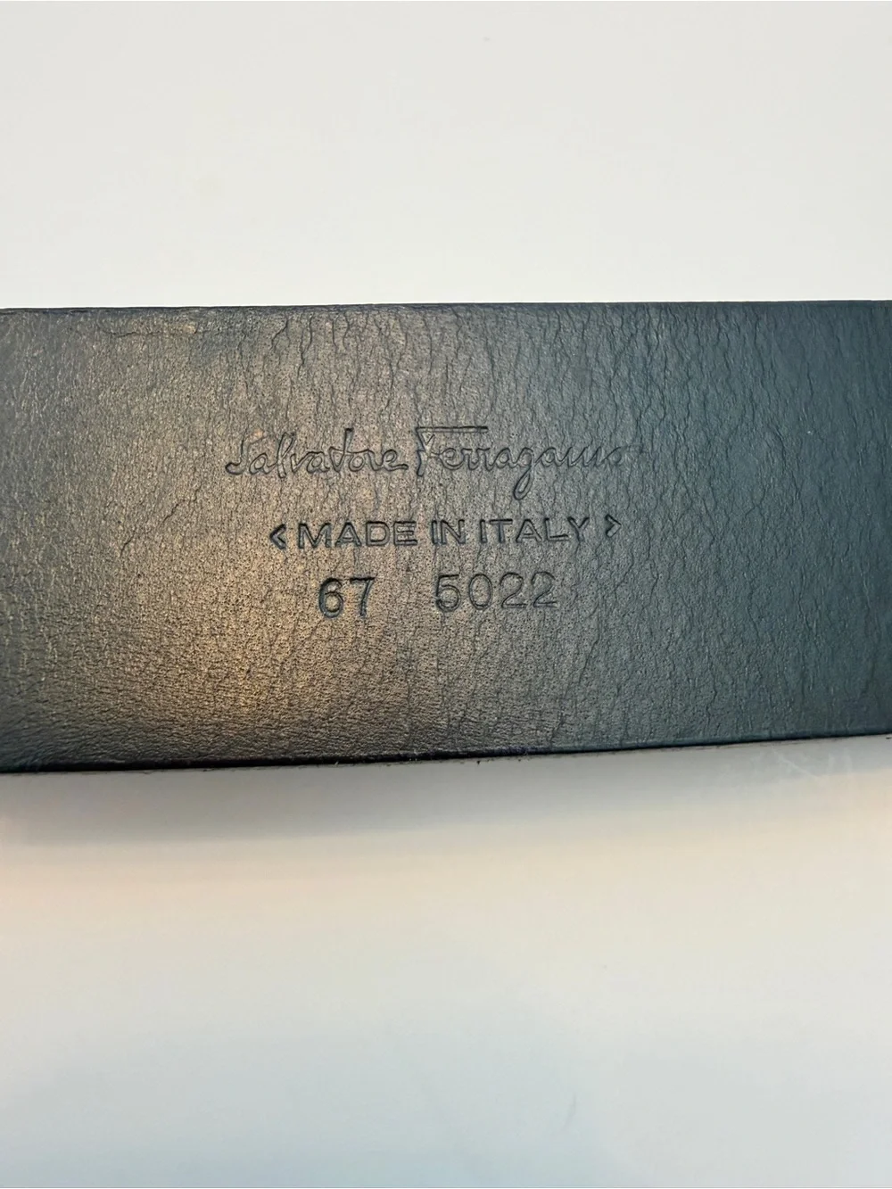 Salvatore Ferragamo Black Leather Belt with Silver Buckle, Size 38